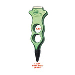 A large Control Punch™ PDR tool in green aluminum with large size holes