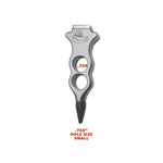 An image of a PDR tool made of stainless steel with small holes for fingers - .750” in diameter