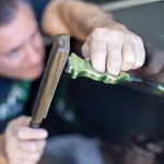 Dave Streen repairs a high spot on a door using the Control Punch Knockdown with the original Gator Tooth Tip and a PDR Paddle